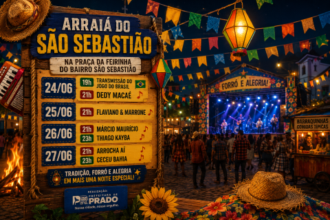 Arraiá do São Sebastião promete quatro noites de festa na Praça da Feirinha